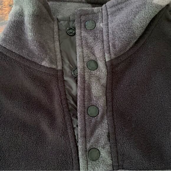 Northface Mens Camo Snap Collar Fleece Gray Black Pullover Sz S - Picture 4 of 8